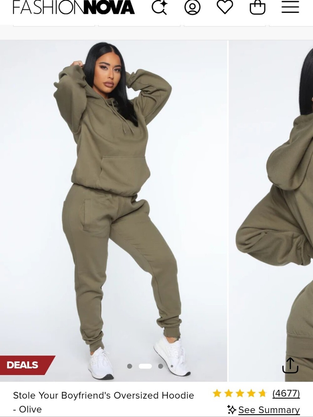 Fashion Nova Olive Stole Your Boyfriend Hoodie And Jogger Sweatpants Set